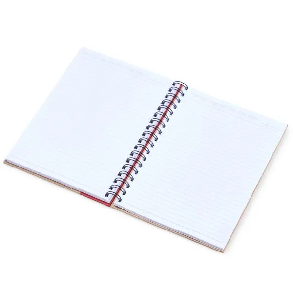 Caderno Pautado com Wire-o - 23x18cm - Bege e Vermelho personalizado com logo - imagem 3