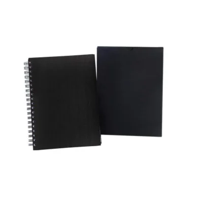 Caderno Pautado com Wire-o - Preto - 23,5x18cm - 100 Fls personalizado com logo