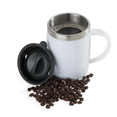 Caneca em Aço Inox e Poliestireno - 400ml personalizada com logo