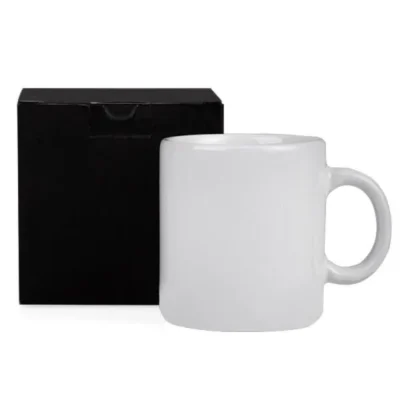 Caneca em Cerâmica Branca 270ml com Caixa personalizada com logo