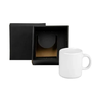 Caneca em Cerâmica Branca 270ml em Caixa com Elástico personalizada com logo