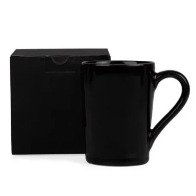 Caneca em Cerâmica Preta - 230ml - com Caixa personalizada com logo