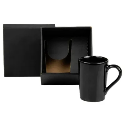 Caneca em Cerâmica Preta - 230ml personalizada com logo