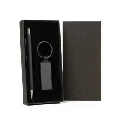 Caneta Chaveiro em Metal Retangular personalizada com logo