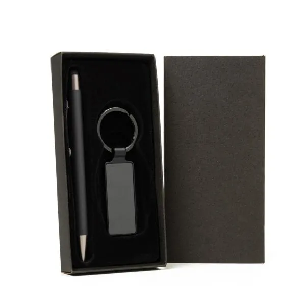 Caneta Chaveiro em Metal Retangular personalizada com logo