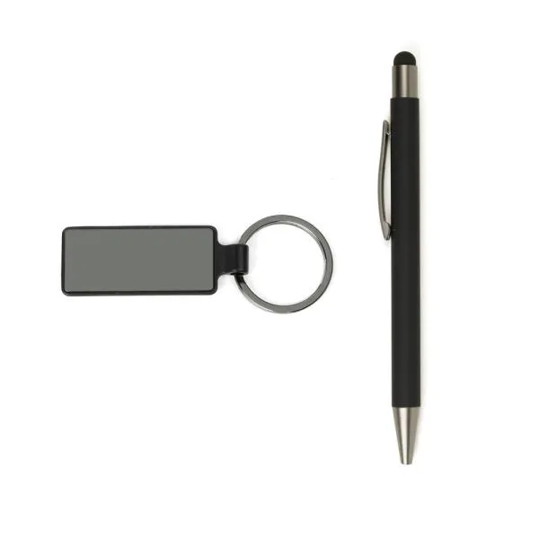 Caneta Chaveiro em Metal Retangular personalizada com logo - imagem 3