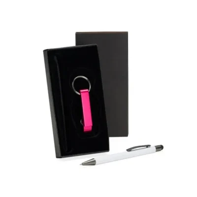 Caneta e Chaveiro - 2 pçs personalizada com logo
