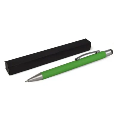 Caneta Esferográfica em Alumínio com Ponta Touch - Verde personalizada com logo