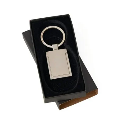 Chaveiro em Metal Cromado Fosco personalizado com logo