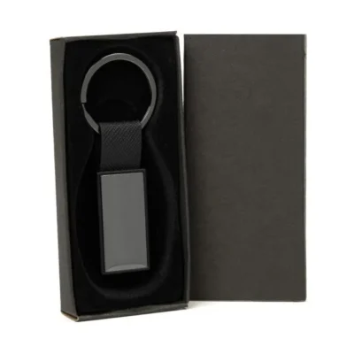 Chaveiro em Metal e PU personalizado com logo