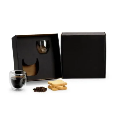 Conjunto de Copos com Parede Dupla - 250/100ml - 2 pçs personalizado com logo