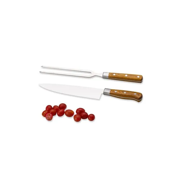 Conjunto de Faca e Garfo Premium em Madeira e Inox - 2 pçs - imagem 3