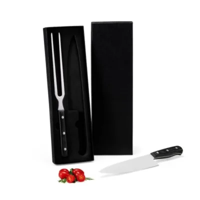 Conjunto de Faca e Garfo Premium em Madeira e Inox