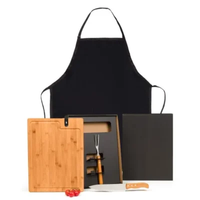 Conjunto para Churrasco em Bambu com Amolador - 5 pçs