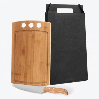 Conjunto para Churrasco em Bambu e Madeira e Inox Cozinha