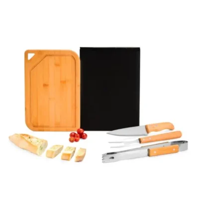 Conjunto para Churrasco em Bambu e Inox e Madeira - 4