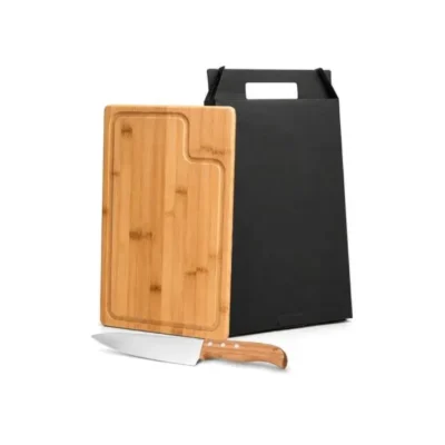 Conjunto para Churrasco em Bambu e Madeira e Inox - 2 pçs