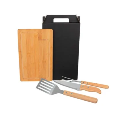 Conjunto para Churrasco e Hambúrguer com Espátula - 4 pçs