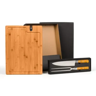 Conjunto para Churrasco Premium em Bambu com Amolador - 4 pçs