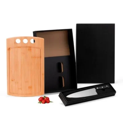 Conjunto para Churrasco Premium em Bambu e Madeira e por tábua Churrasco e Cozin