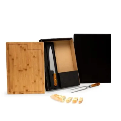 Conjunto para Churrasco Premium em Bambu e Madeira /