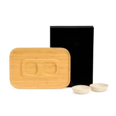 Conjunto para Petisco em Bambu e Fibra de Bambu - 3 pçs