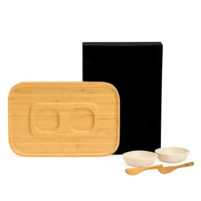Conjunto para Petisco em Bambu e Fibra de Bambu - 5 pçs