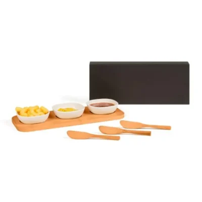 Conjunto para Petisco em Bambu e Fibra de Bambu - 7 pçs