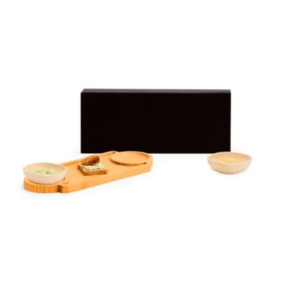 Conjunto para Petiscos em Bambu e Fibra de Bambu - 3 pçs