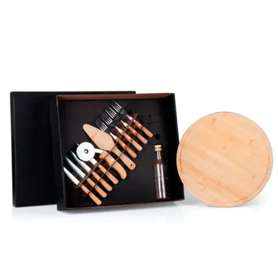 Conjunto para Pizza em Bambu 35cm - 12 pçs
