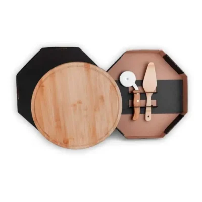 Conjunto para Pizza em Bambu 35cm - 3 pçs