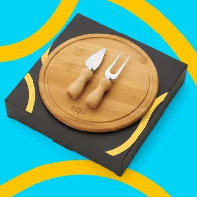 Conjunto para Queijo em Bambu e Inox - 3 pçs
