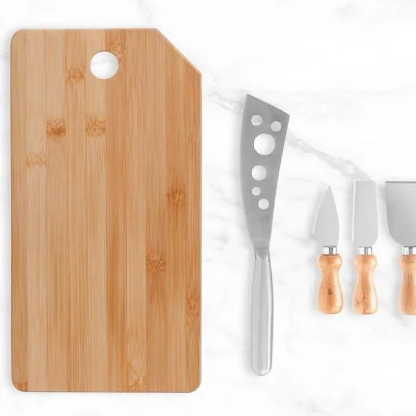 Conjunto para Queijo em Bambu e Madeira e Inox Oregon - 6 pçs - imagem 3