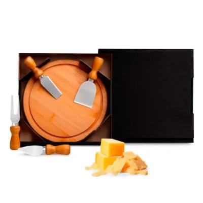 Conjunto para Queijo em Bambu e Madeira e Inox - 5