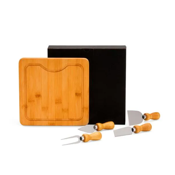 Conjunto para Queijo em Bambu e Madeira e Inox - 5 - imagem 2