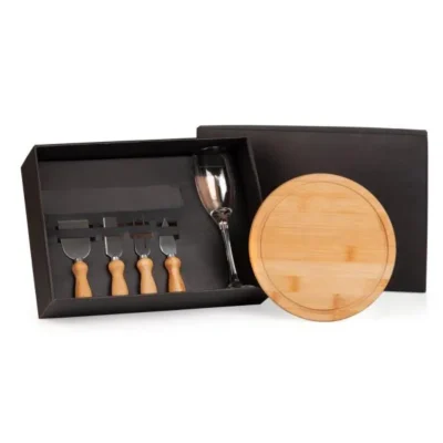 Conjunto Taça com tábua em Bambu
