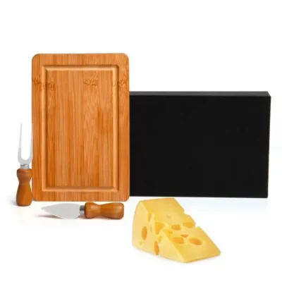 Conjunto para Queijo em Bambu e Inox - 3 pçs