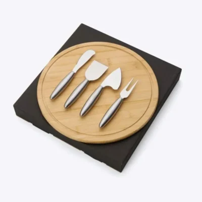 Conjunto para Queijo em Bambu e Inox - 5 pçs
