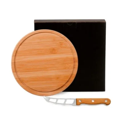 Conjunto para Queijo em Bambu e Madeira e Inox - 2 pçs