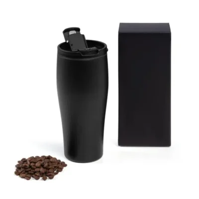 Copo Dupla Camada em Alumínio Reciclado - Preto - 500ml personalizado com logo
