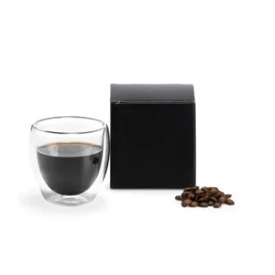 Copo em Vidro Parede Dupla - 250ml personalizado com logo