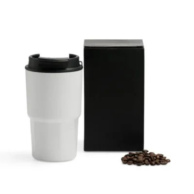 Copo Térmico em Aço Inox - Branco - 450ml personalizado com logo