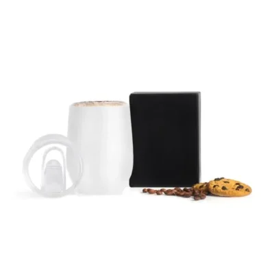 Copo Térmico com Tampa - Branco - 340ml personalizado com logo