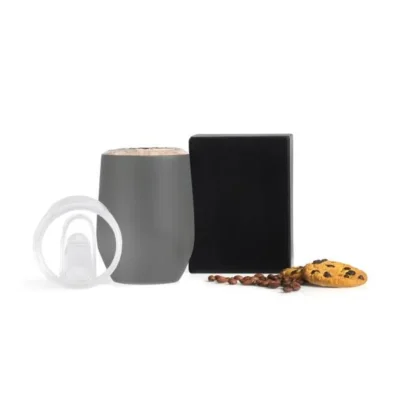 Copo Térmico com Tampa - Cinza - 340ml personalizado com logo