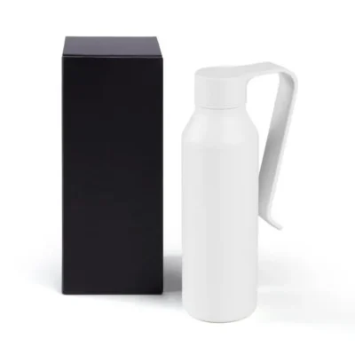 Garrafa Camada Dupla em Alumínio Reciclado - Branca - 450ml personalizada com logo