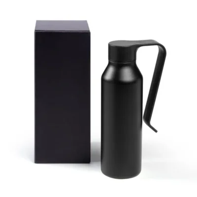 Garrafa Camada Dupla em Alumínio Reciclado - Preta - 450ml personalizada com logo