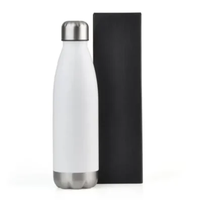 Garrafa com Tampa em Aço Inox - Branca - 750ml personalizada com logo