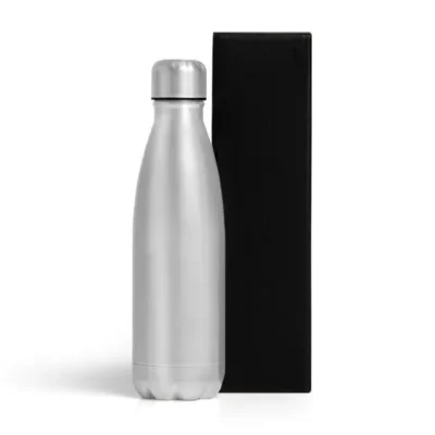 Garrafa com Tampa em Aço Inox - Prata - 750ml personalizada com logo