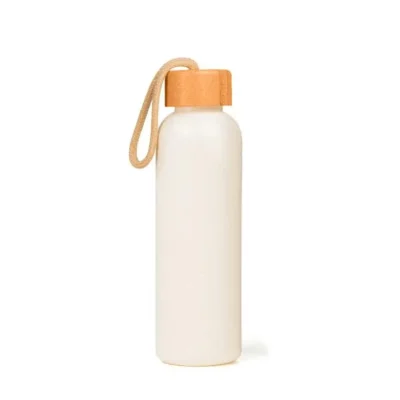 Garrafa em Palha de Trigo e Tampa em Bambu - 500ml personalizada com logo