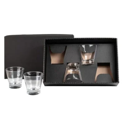 Jogo de Copos de Vidro para Caipirinha e Drink - 350ml - 4 pçs personalizado com logo